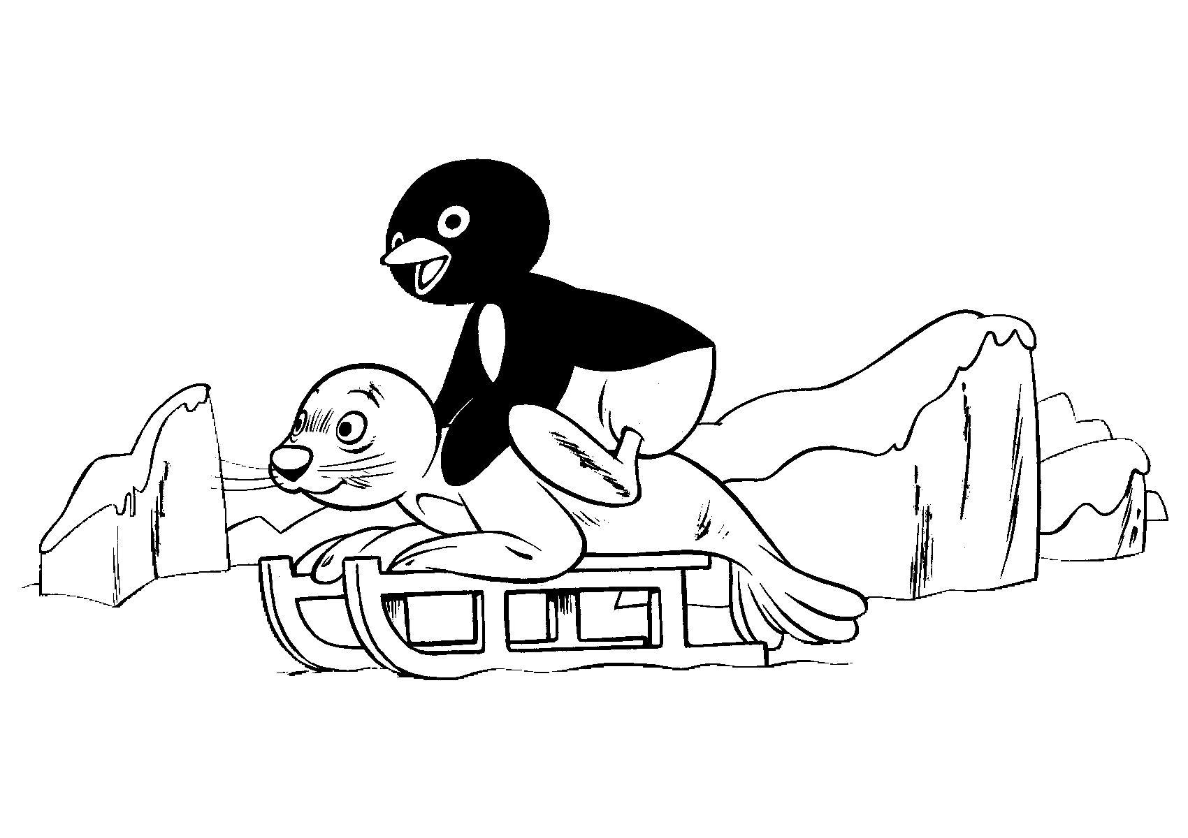 Plansa de colorat cu Pinguin 33 27